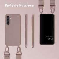 Selencia SilikonHülle mit abnehmbarem Band Samsung Galaxy S23 FE - Sand Pink
