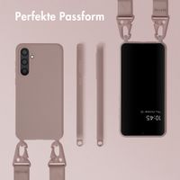 Selencia Silikonhülle mit abnehmbarem Band für das Samsung Galaxy S23 FE - Sand Pink