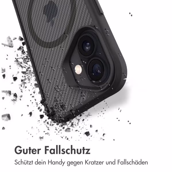 imoshion Rugged Hybrid Carbon Case mit MagSafe für das Apple iPhone 16 Plus - Schwarz