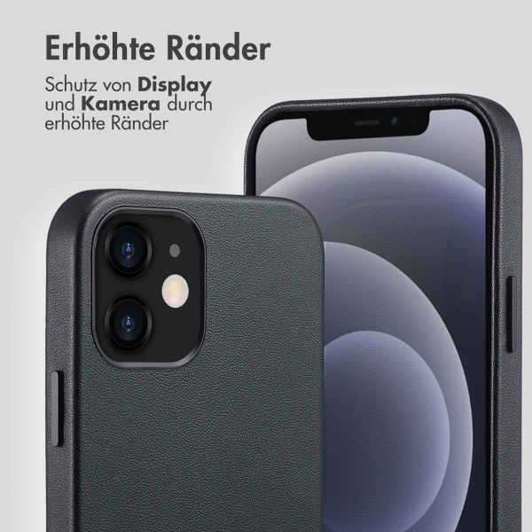 Accezz MagSafe Leather Backcover Apple iPhone 12 (Pro) - Onyx Black