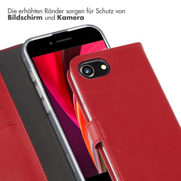 Selencia Echtleder Buchhülle iPhone 16e - Rot