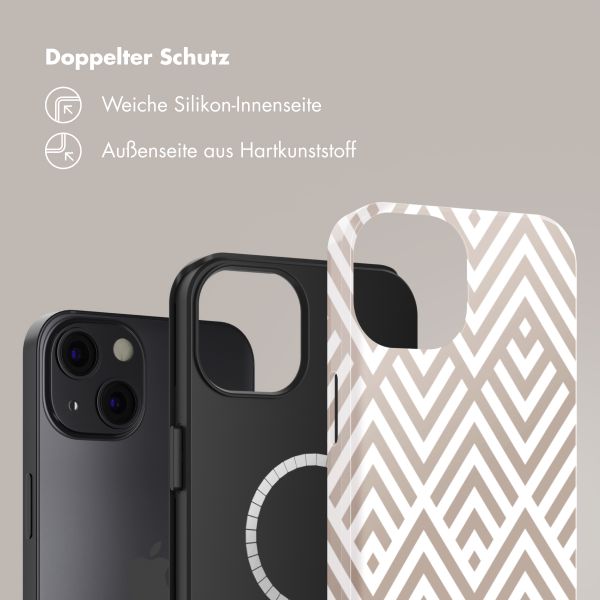 Selencia Vivid Tough Back Cover mit MagSafe für das iPhone 13 - Beige Zigzag