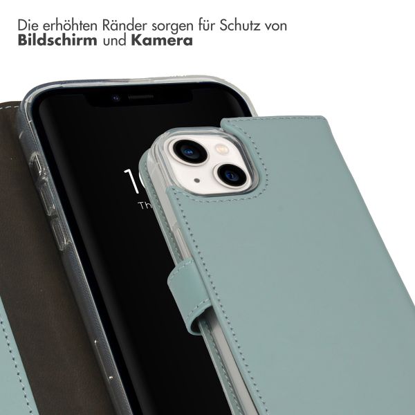 Selencia Echtleder Klapphülle für das iPhone 14 - Air Blue