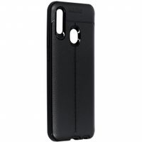 Leder Silikon-Case Schwarz für das Huawei P Smart (2019)