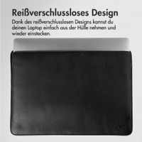 Accezz Leather Laptop Hülle Apple MacBook 15 Zoll - Laptop Sleeve - Schwarz