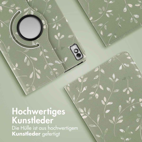 imoshion 360° drehbare Design Klapphülle Lenovo Tab M10 5G - Green Flowers