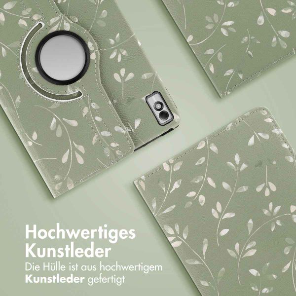 imoshion 360° drehbare Design Klapphülle für das Lenovo Tab M10 5G - Green Flowers