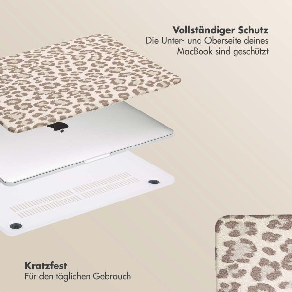 Selencia Sabi Laptop Cover Leopardenmuster Apple MacBook Air 15 Zoll (2023 / 2024 M3 chip / 2025 M4 chip) - Soft Ivory