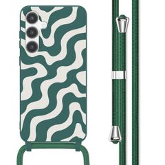 imoshion SilikonHülle design mit Band Samsung Galaxy S24 Plus - Petrol Green Groovy