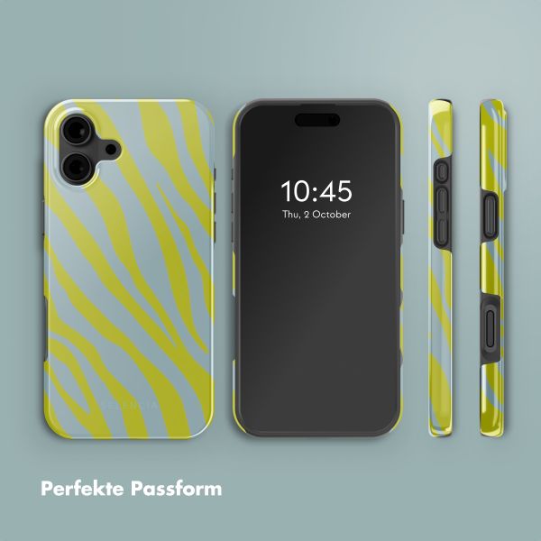 Selencia Vivid Tough Back Cover MagSafe für das iPhone 16 - Zebra Winter Sky Titanium Yellow