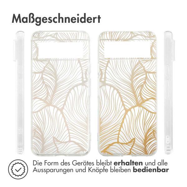 imoshion Design Hülle Google Pixel 8 - Golden Leaves Transparent