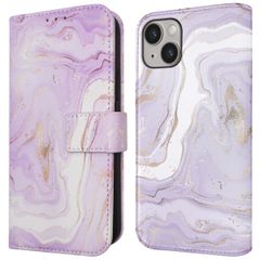 imoshion Design Klapphülle Apple iPhone 14 - Purple Marble