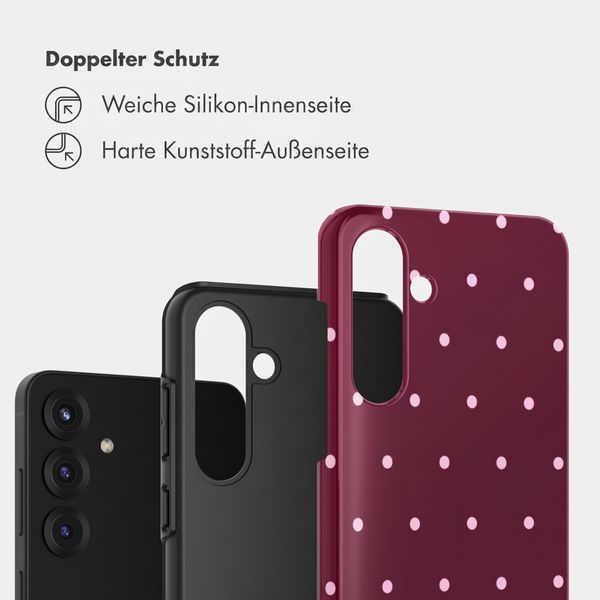 Selencia Vivid Back Cover Samsung Galaxy S25 FE - Happy Dots Burgundy