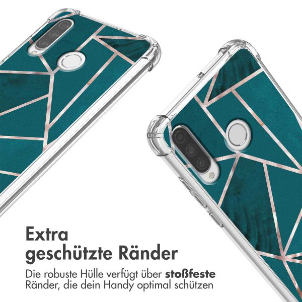 imoshion Design Hülle mit Band Huawei P30 Lite - Petrol Green Graphic