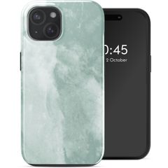 Selencia Vivid Tough Back Cover MagSafe für das iPhone 15 - Marble Grayed Jade