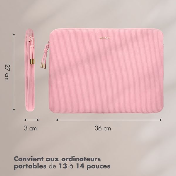 Selencia Cord Laptop Hülle 13-14 Zoll - Laptop Sleeve - Soft Blush