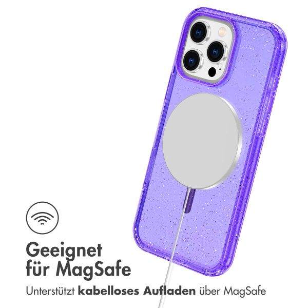 imoshion Sparkle Back Cover mit MagSafe für das Apple iPhone 16 Pro - Glitzer Violett