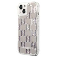 Karl Lagerfeld Liquid Glitter Cover Monogram für das iPhone 14 - Silber