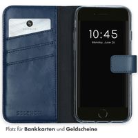 Selencia Echtleder Klapphülle iPhone SE (2022 / 2020) / 8 / 7 / 6(s) - Blau
