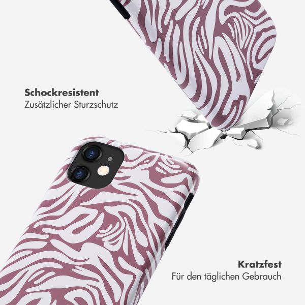 Selencia Vivid Tough Back Cover für das iPhone 11 - Trippy Swirl Dark Rose