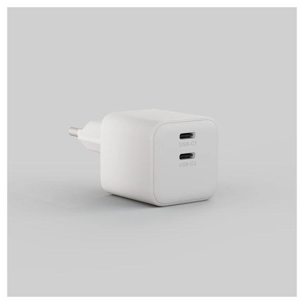 Zens Kompaktes Ladegerät 2x USB-C 45W - Netzteil - Weiß