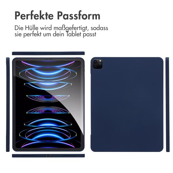 Accezz Liquid Silicone Back Cover mit Stifthalter Apple iPad Pro 12.9 (2022) / Pro 12.9 (2021) / Pro 12.9 (2020) - Dunkelblau