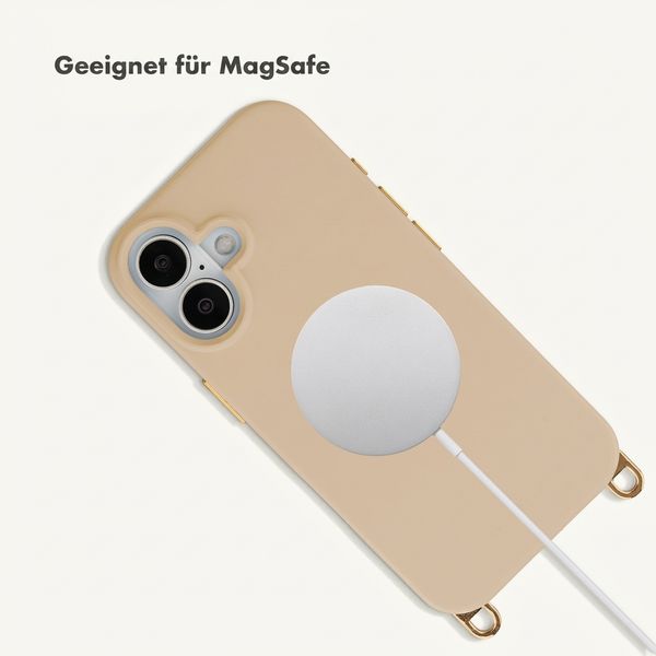 Selencia Rivièra Backcover mit MagSafe mit abnehmbaren Haken Apple iPhone 16 - Milky Latte