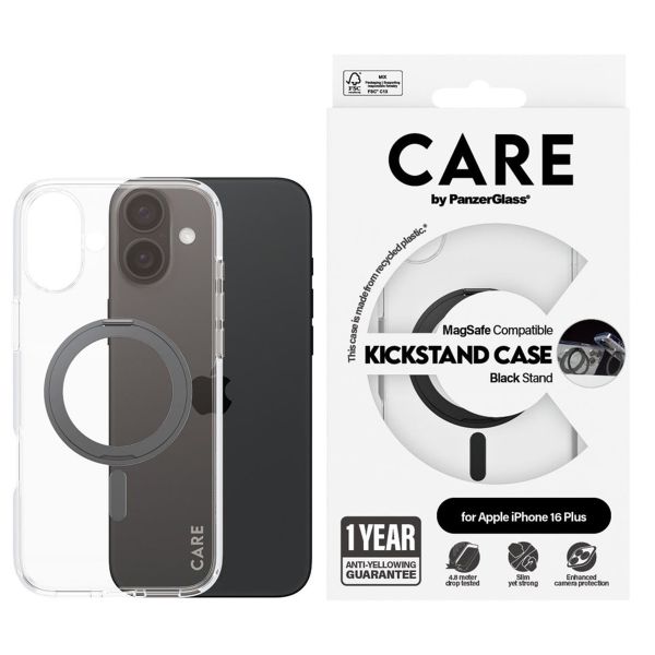 CARE by PanzerGlass Kickstand Case MagSafe Apple iPhone 16 Plus - Schwarz