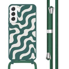 imoshion SilikonHülle design mit Band Samsung Galaxy S22 Plus - Petrol Green Groovy