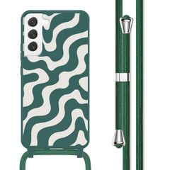 imoshion Silikonhülle design mit Band für das Samsung Galaxy S22 Plus - Petrol Green Groovy