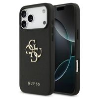 Guess Big 4G Logo Hülle Grained Apple iPhone 17 Pro Max - Schwarz