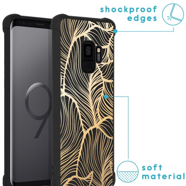 imoshion Design Hülle mit Band für das Samsung Galaxy S9 - Golden Leaves