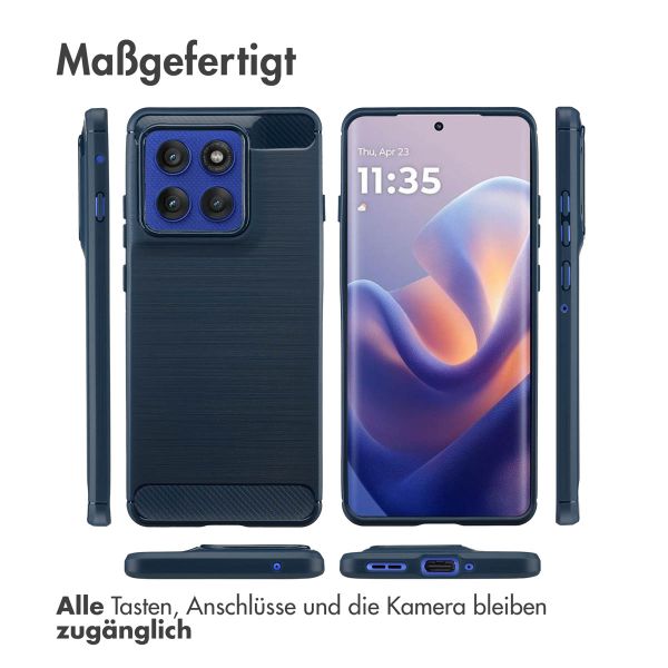 imoshion Brushed Back Cover Motorola Edge 60 Pro - Dunkelblau