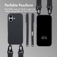 Selencia SilikonHülle mit abnehmbarem Band Apple iPhone 17 - Schwarz