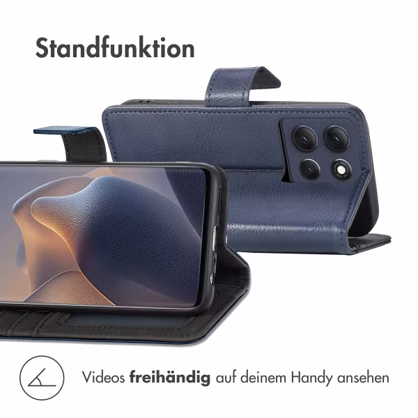 imoshion Luxuriöse Klapphülle Motorola Moto G86 - Dunkelblau