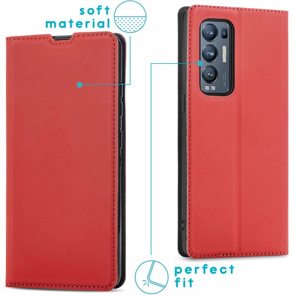 imoshion Slim Folio Klapphülle Oppo Find X3 Neo - Rot