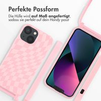 imoshion Silikonhülle design mit Band für das iPhone 13 Mini - Retro Pink