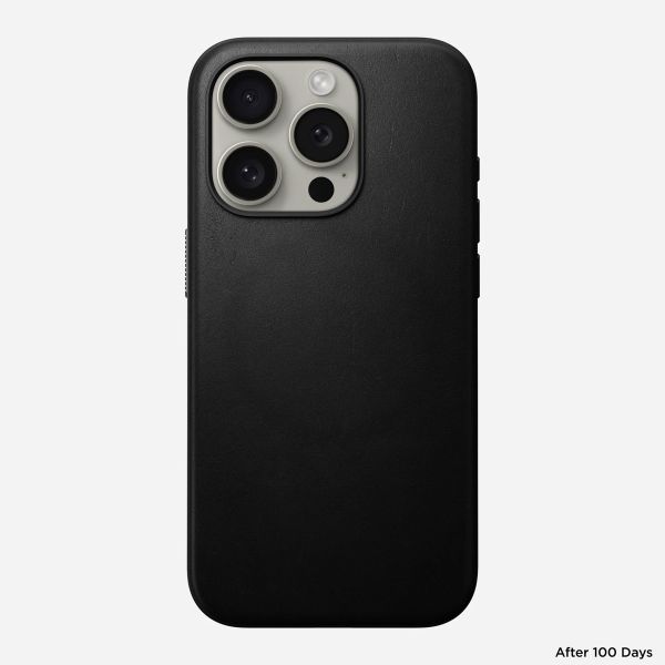 Nomad Modern Leather Case für das iPhone 15 Pro - Schwarz