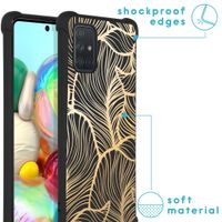 imoshion Design Hülle mit Band für das Samsung Galaxy A71 - Golden Leaves