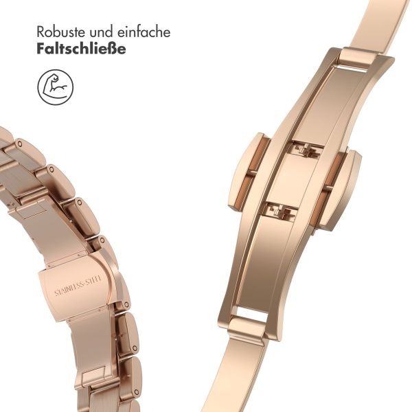 Selencia Slim Stahlgliederarmband für die Apple Watch Series 1 bis 9 / SE (38/40/41 mm) | Series 10 (42 mm) - Roségold