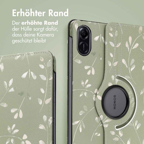 imoshion 360° drehbare Design Klapphülle für das Honor Pad X9 - Green Flowers