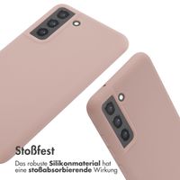 imoshion Silikonhülle mit Band für das Samsung Galaxy S21 FE - Sand Pink