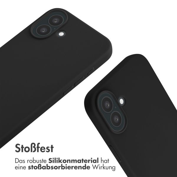imoshion Silikonhülle mit Band für das Apple iPhone 16 Plus - Schwarz