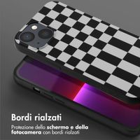 Selencia SilikonHülle design mit abnehmbarem Band Apple iPhone 13 Pro - Irregular Check Black