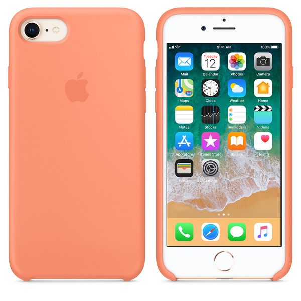 Apple Silikon-Case iPhone SE (2022 / 2020) / 8 / 7 - Peach