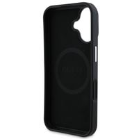 Guess Grained Triangle Case MagSafe für das iPhone 16 - Black