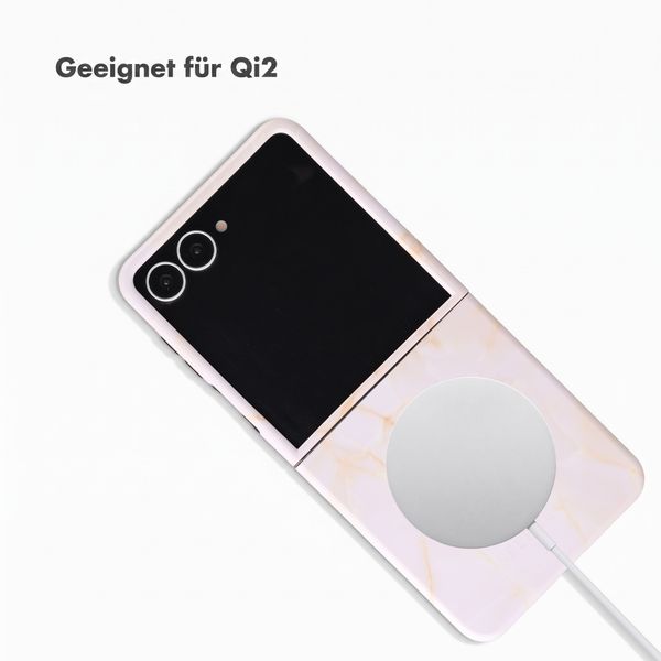 Selencia Vivid Rückabdeckung mit MagSafe Samsung Galaxy Z Flip 8 - Golden Beige Marble