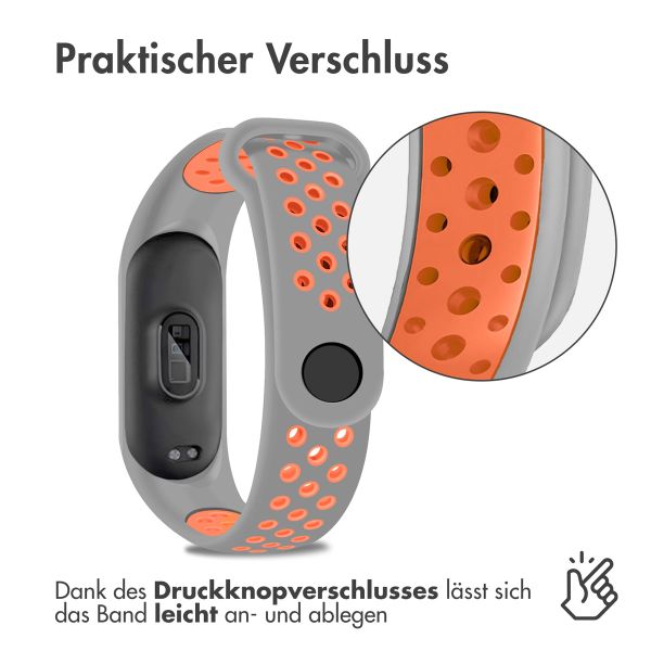 imoshion Silikonband Sport für das Xiaomi Mi Band 5 / 6 - Grau / Orange