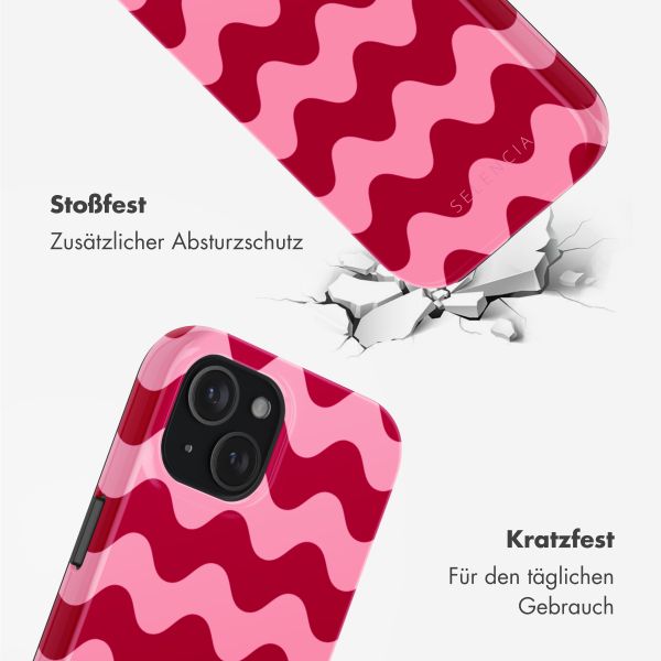 Selencia Vivid Tough Back Cover mit MagSafe für das iPhone 15 - Wave Vibes Lipstick