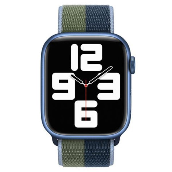 Apple Sport Loop Armband für das  Apple Watch Series 1 t/m 11 / SE / Ultra (44/45/46/49 mm) - Abyss Blue/Moss Green